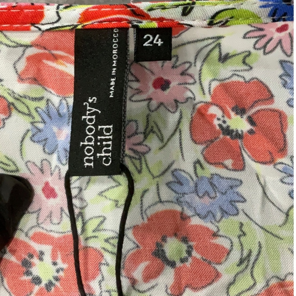 Nobody’s Child Alexa Floral Mini Dress Button Front Red Blue Size 20 - Picture 7 of 8